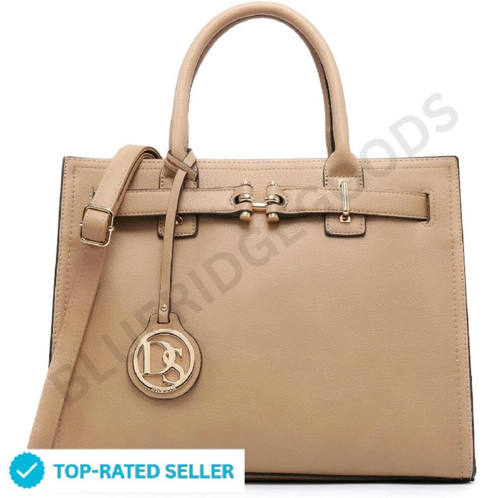 Elegant Satchel Tote Shoulder Bag Work Purse Minimal Chic Long Strap